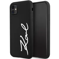 Etui Karl Lagerfeld Silicone Signature na iPhone 11 / Xr - czarne