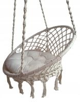 Poduszka huśtawka FOTEL WISZĄCY Bocianie Gniazdo BEŻOWA ECRU dom ogród 65cm