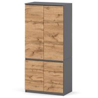 Szafa Do Sypialni Loft 80cm Półki Nowoczesna Z Drążekiem Szary Dąb Wotan
