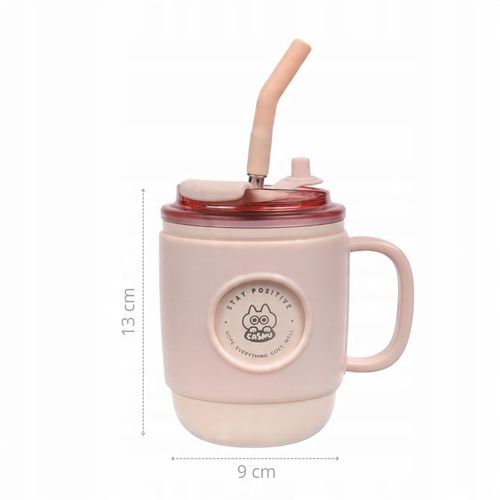 Kubek Termiczny ze Słomką Casno Booker 450 ml Różowy na Arena.pl