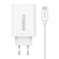 Ładowarka Sieciowa Foneng EU43 10.5W USB + Kabel USB C Szybkie Ładowanie