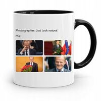 Kubek Czarny Donald Tusk Po Platforma Prezent Z Nadrukiem Ze Zdjęciem