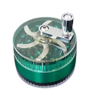 Zielony Młynek Metalowy do Tytoniu z Korbką 3 Częściowy Grinder Crusher
