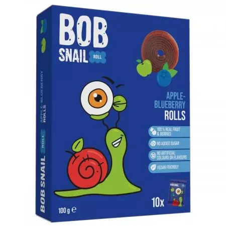 Przekąska &quot;jabłko - Borówka&quot;  bez Dodatku Cukru Bob Snail,  100g na Arena.pl