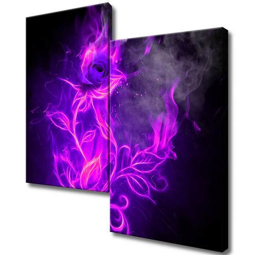 Obraz Płótno 60X60 Fioletowy Ogień Róży na Arena.pl