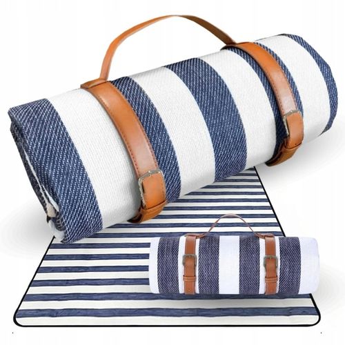 Mata koc plażowy piknikowy izolacja 200x200 duży wodoodporny składany pasy na Arena.pl