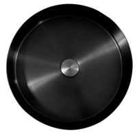 Umywalka okrągła stalowa nablatowa R40 CZARNY PVD
