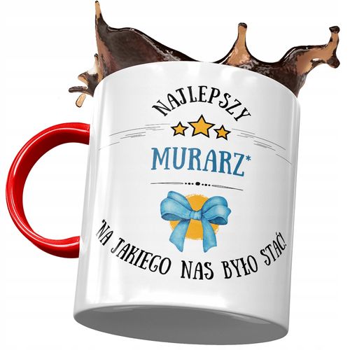 Kubek Czerwony Dla Murarza Najlepszy Murarz Kubek Z Nadrukiem Ze Zdjęciem na Arena.pl