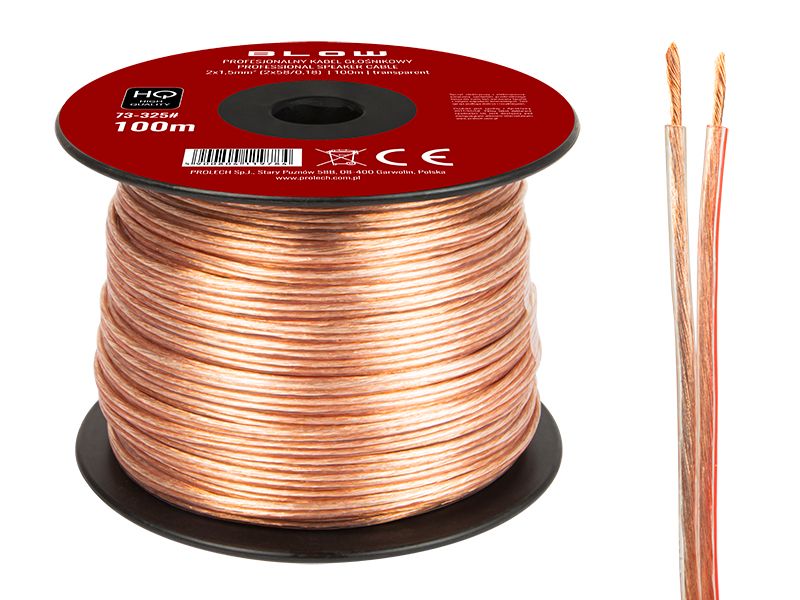 Przewód głośnikowy 2x1,50mm przezroczysty zdjęcie 1