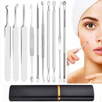 ZESTAW DO WĄGRÓW ZASKÓRNIKÓW PRYSZCZY ŁYŻECZKA UNNY PĘSETA 10 szt. ETUI