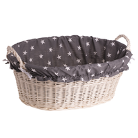 Wiklinowa Wanienka Wybielana kosz na pranie z Obszyciem 60x44 H23 cm