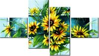 140CM 70 OBRAZ SŁONECZNIKI TURKUSIE ŚCIENNY