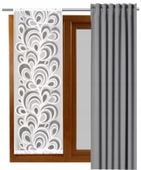 Panel ekran panele PAWIE OCZKO firana nowoczesna żakardowa wys. 230 cm BIEL