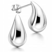 Srebrne Kolczyki 925 Krople Łezki Sople Sztyfty Pełne na Prezent