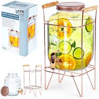 Słój NAPOJE duży słoik dystrybutor szklany kranem kranikiem stojakiem 4,2L