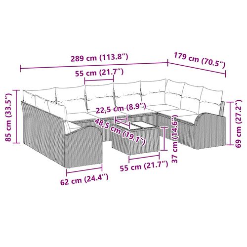 Zestaw Sof na Ogród 10 pcs Czarny Polirattan na Arena.pl