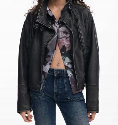 Kurtka damska Desigual ze skóry ekologicznej S na Arena.pl