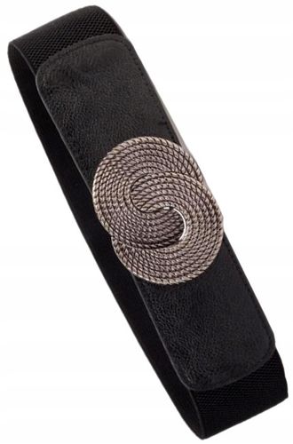 Damski Pasek Elastyczny Szeroki Guma Czarny Gorset na Arena.pl