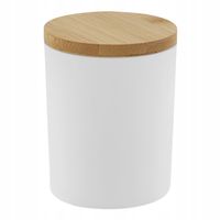 Słoik do świec biały mat 200 ml z bambusową pokrywką