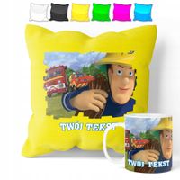 ZESTAW: KUBEK + POSZEWKA - STRAŻAK SAM - PREZENT WIELE WZORÓW + IMIĘ