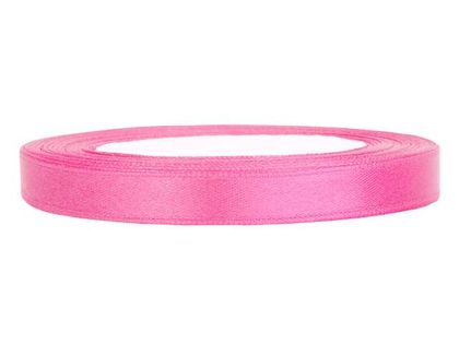 Tasiemka satynowa "Classic", różowa, PartyDeco, 6 mm / 25 m