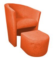 Fotel Club z podnóżkiem Mikrofaza 5 Carrot