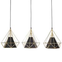 Abażurowa LAMPA wisząca HIRA 318565 Polux druciana kaskada do sypialni złota czarna