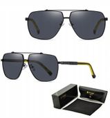 Męskie OKULARY Przeciwsłoneczne POLARYZACYJNE HD PILOTKI UV + GRATISY