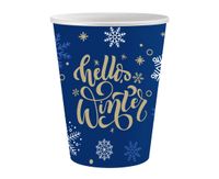 Kubeczki papierowe Hello Winter ciemne niebieskie, 6 szt.