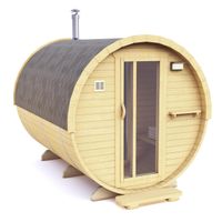 Sauna ogrodowa Tonne 3,0 x 2,2 m z zabudowanym przedsionkiem