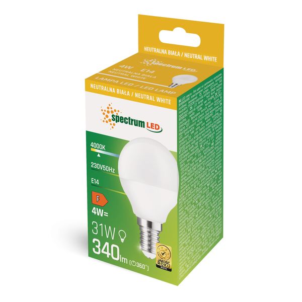 LED KULKA E-14 230V 4W NW SPECTRUM zdjęcie 2