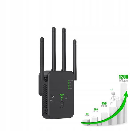 REPEATER WIFI WZMACNIACZ SYGNAŁU Dual Band 2,4Ghz/5Ghz AC1200 1200Mb/s na Arena.pl