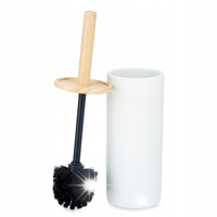 SZCZOTKA WC BIAŁA ZAMKNIĘTA PLASTIKOWA MINIMALISTYCZNA FRESHY 38X10 CM