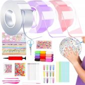 ZESTAW DIY 3x TAŚMA NANO 3m DO ROBIENIA DUŻYCH BANIEK BAŃKI DZIECI + GRATIS