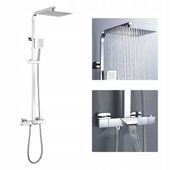 Zestaw prysznicowy Termostatyczna, Regulowana wysokość 98-129 cm, Chrom