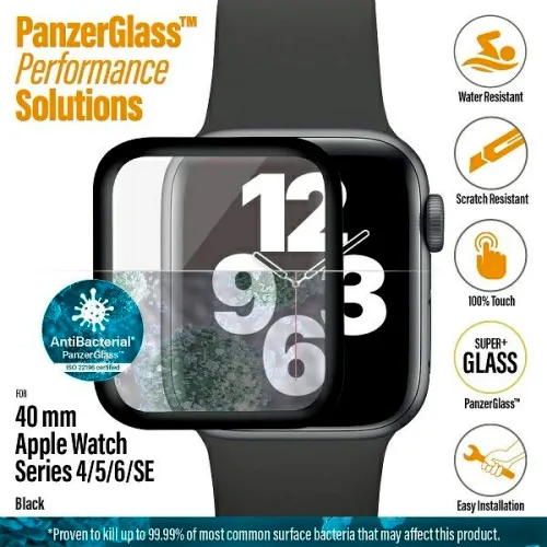Szkło hartowane PanzerGlass Curved antybakteryjne na Apple Watch 4/5/6/SE na Arena.pl