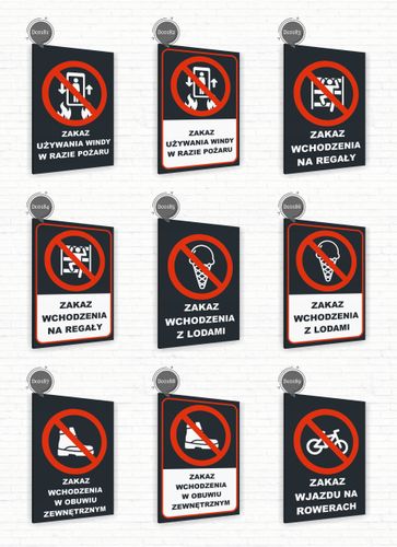 Tabliczka znak informacyjny 20x15 Antracyt ZAKAZ UŻYWANIA WINDY POŻAR na Arena.pl
