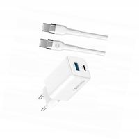 Szybka ładowarka GaN 45W 2 wejścia USB i USB-C z kablem do Oppo A72