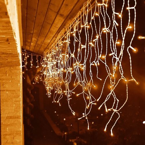 Lampki Zewnętrzne Sople LED 500 23m Biały Ciepły Światełka Świąteczne na Arena.pl