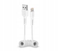 Kabel SBS USB-A - Lightning Spiralny Biały