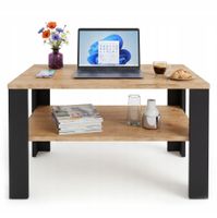 Stolik do salonu LARA kawowy stół ława 92 cm duża Dąb CRAFT _CZARNE