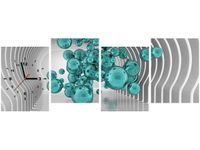 45CM 120CM ZEGAR 4 ELEM KULE FUTURYSTYCZNYM POKOJU 3D TURKUS ŚCIENNY