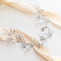 Gałązka do włosów z koralikami KRYSZTAŁKAMI srebro KOKONET 4-0162