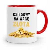 Kubek Czerwony Prezent Dla Księgowej Księgowego Z Nadrukiem Ze Zdjęciem