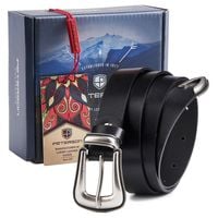 skórzany pasek damski z ozdobną klamrą - peterson 100