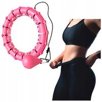 HULA HOP Z OBCIĄŻENIEM ODCHUDZAJĄCE Z WYPUSTKAMI SKŁADANE RÓŻOWY FIT+ PRO
