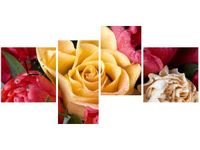 45CM 120CM ZEGAR 4 ELEM ZROSZONA RÓŻA ŚCIENNY