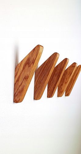 Wieszak na Ubrania do Przedpokoju Drewniany Ścienny Wiszący Brązowy Dębowy na Arena.pl