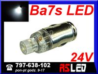 żarówka LED ba7s dioda super flux  24v biała zimna