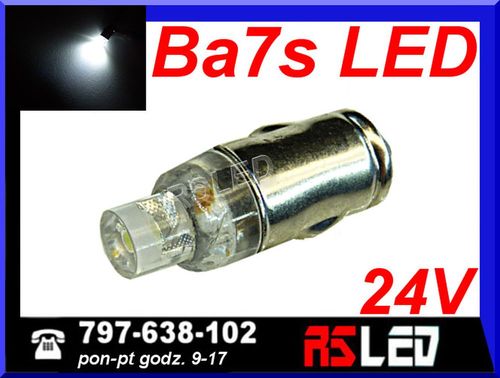 żarówka LED ba7s dioda super flux  24v biała zimna na Arena.pl